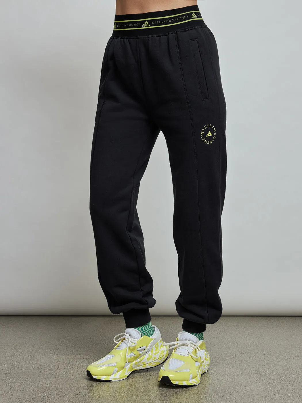 Adidas By Stella Mccartney Pant - Black/Shock Yellow