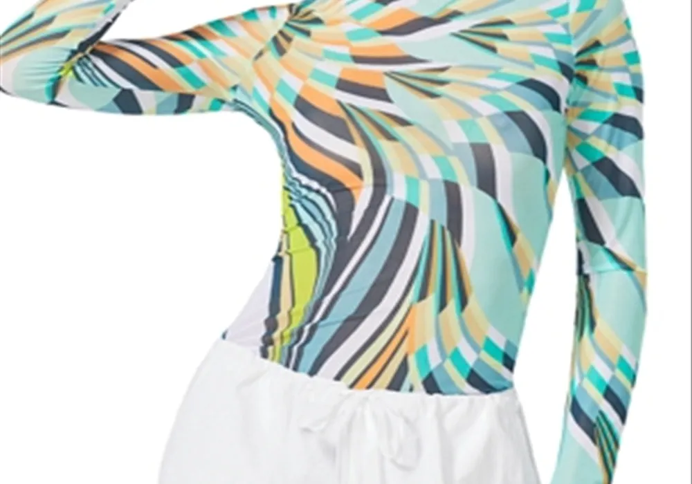 Afrm Zadie Mesh Turtleneck Top Multi-Color Size XS