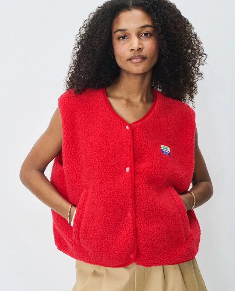 American Vintage Hoktown Strawberry Furry Gilet