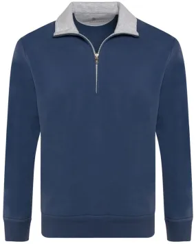 Azzurro Quarter Zip Cotton Sweatshirt