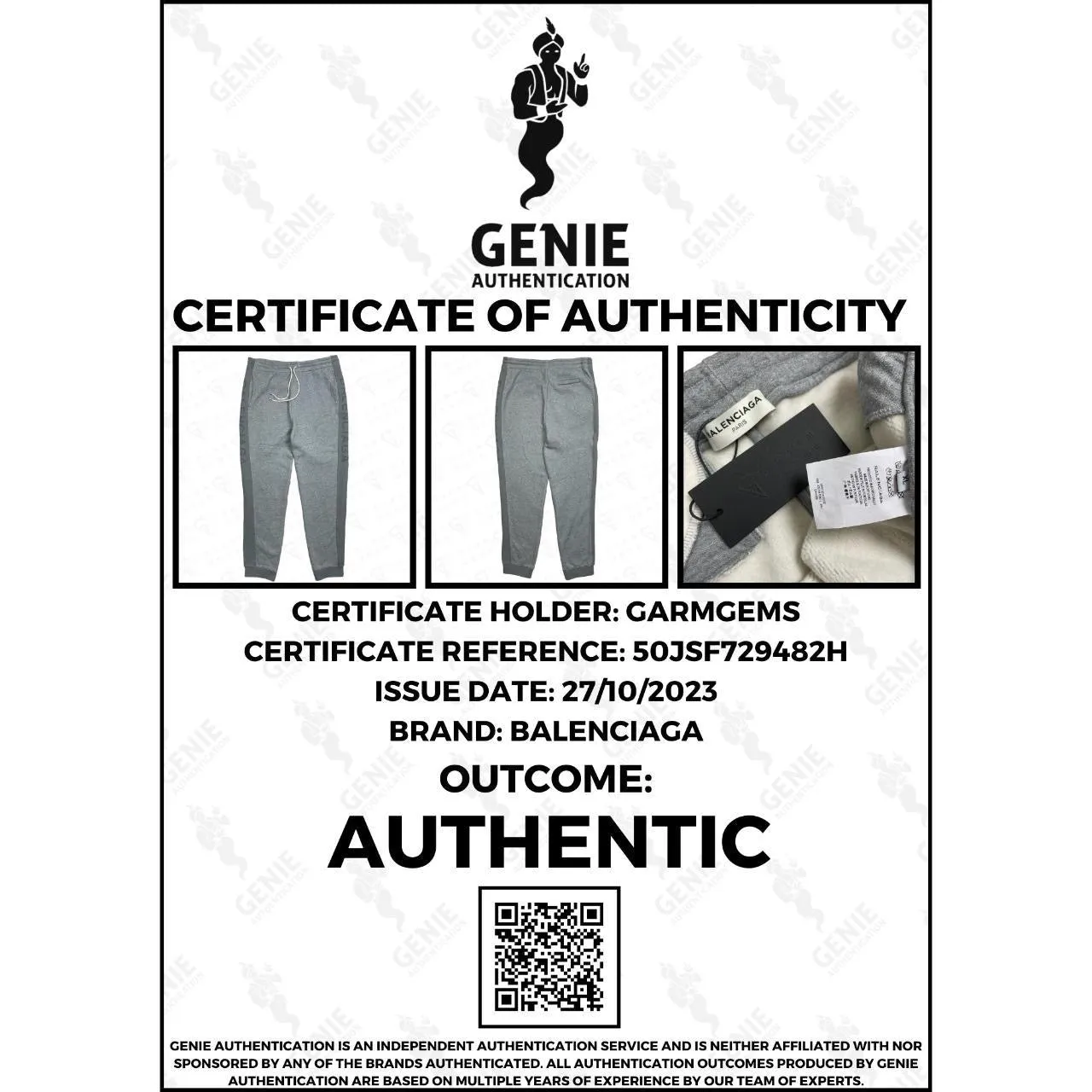 Balenciaga Tape Logo Sweatpants