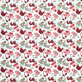 Beary Merry Christmas - Hat Toss White Multi Yardage