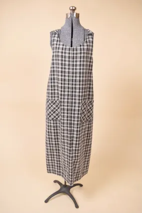 Black and White Plaid Overall Dress By J.L.N.Y., XXL