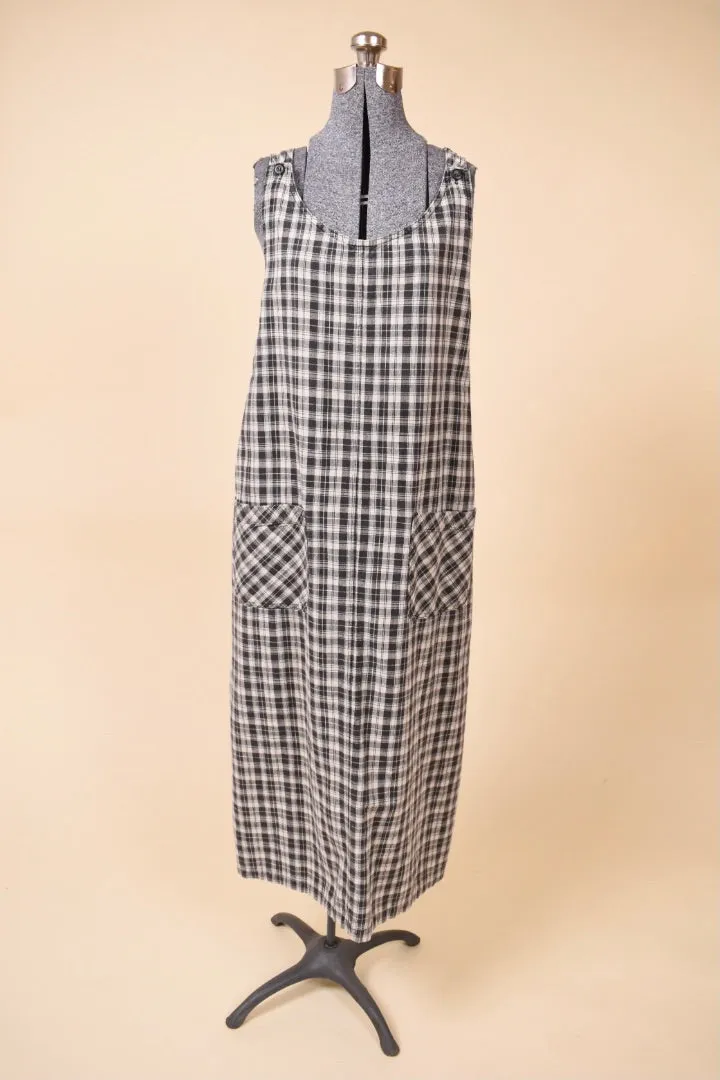 Black and White Plaid Overall Dress By J.L.N.Y., XXL