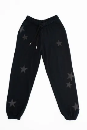 *Black Stars Pleather Sweatpant*