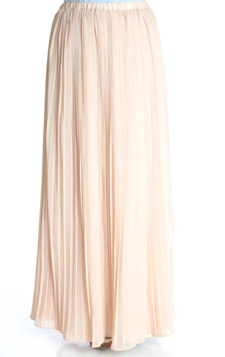 Blush Skinny Pleats Maxi Skirt