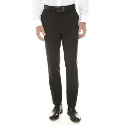 Calvin Klein Mens Skinny fit Dress Pants 32 / 32 Black Solid Stretch