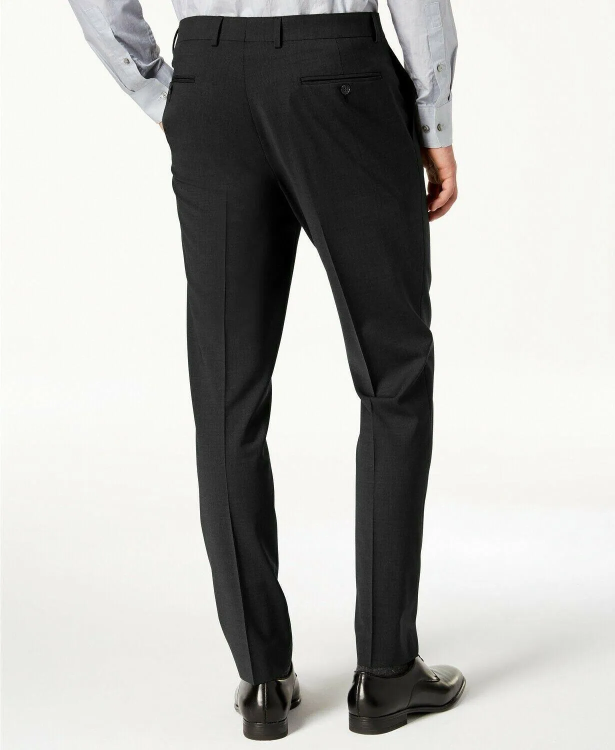 Calvin Klein Mens Skinny fit Dress Pants 32 / 32 Black Solid Stretch