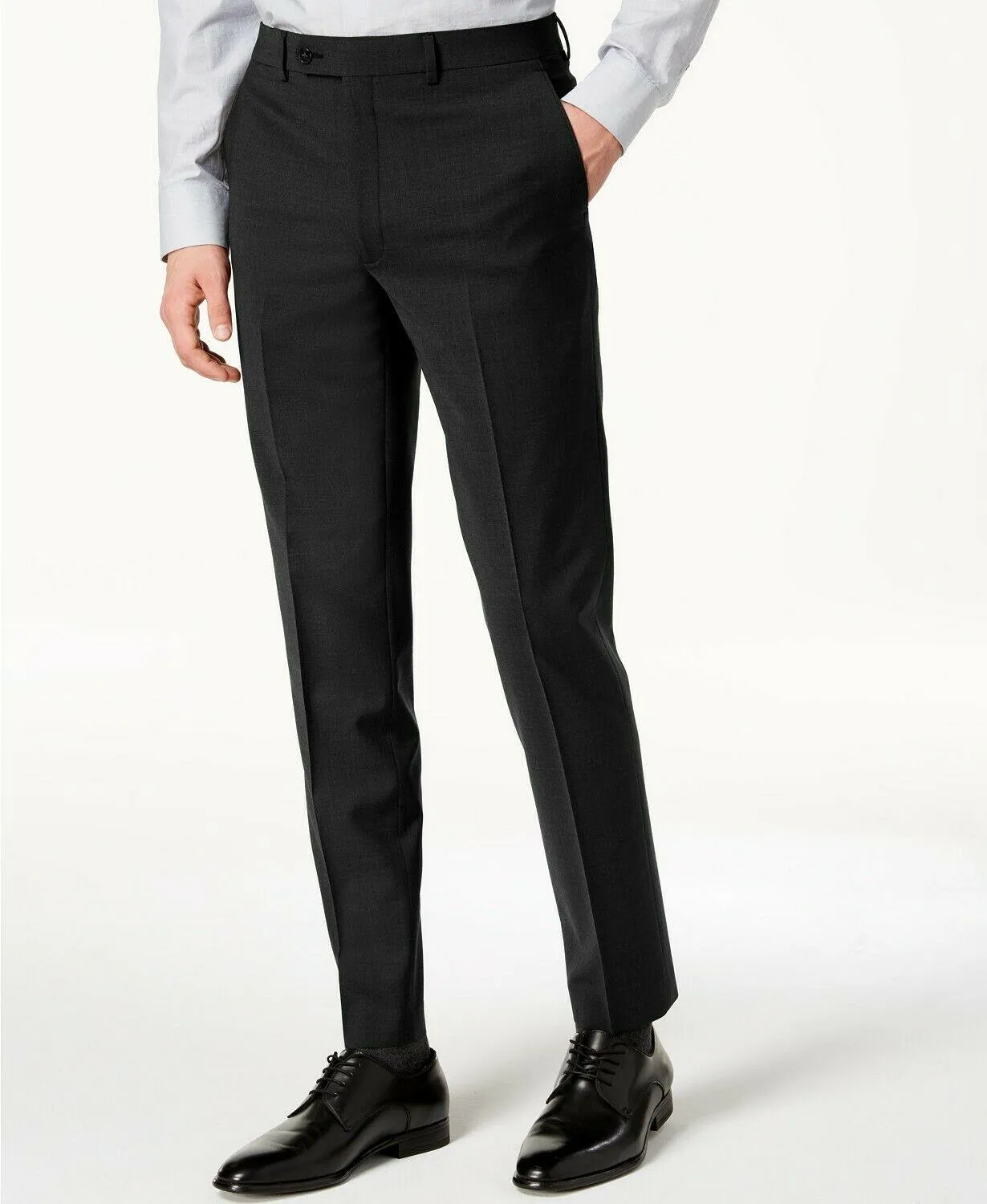 Calvin Klein Mens Skinny fit Dress Pants 32 / 32 Black Solid Stretch