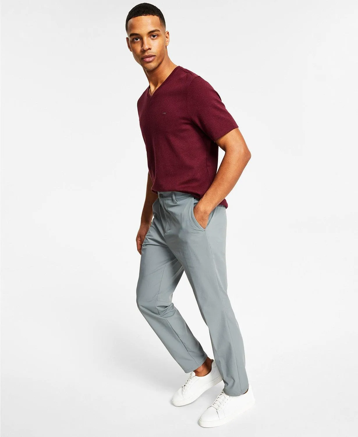 Calvin Klein Mens Slim fit Dress Pants 31 / 32 Grey Solid