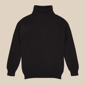 Cashmere ribbed submariner rollneck in dark brown