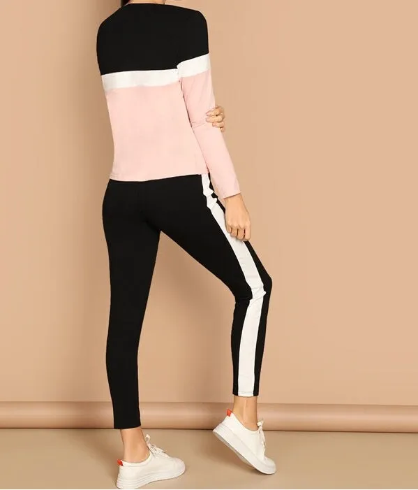 Color-Block Top & Pants Set