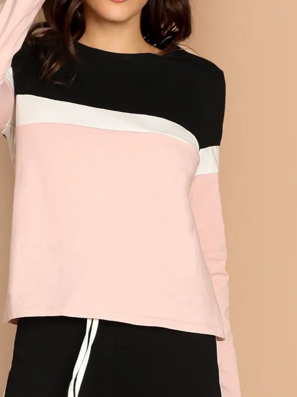 Color-Block Top & Pants Set