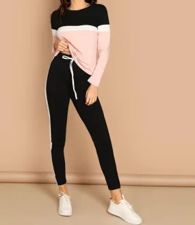Color-Block Top & Pants Set