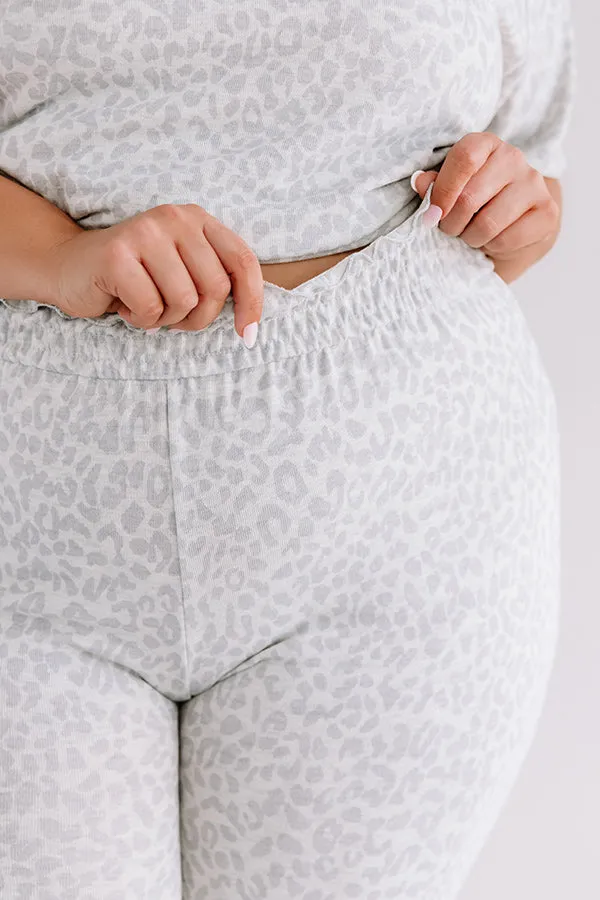 Committed To Cozy Leopard Joggers In Grey Curves
