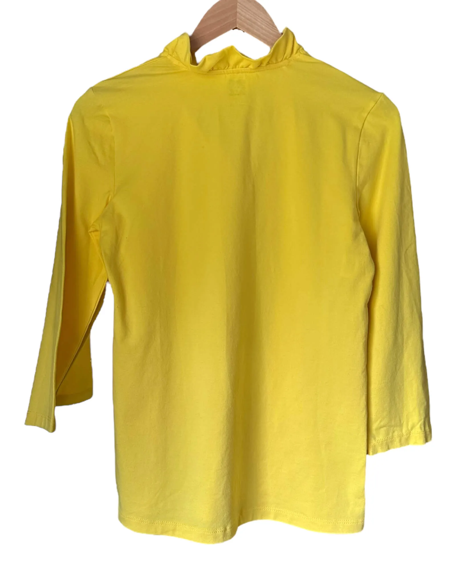 Cool Winter Sunrise Split Ruffle Jersey Knit Top