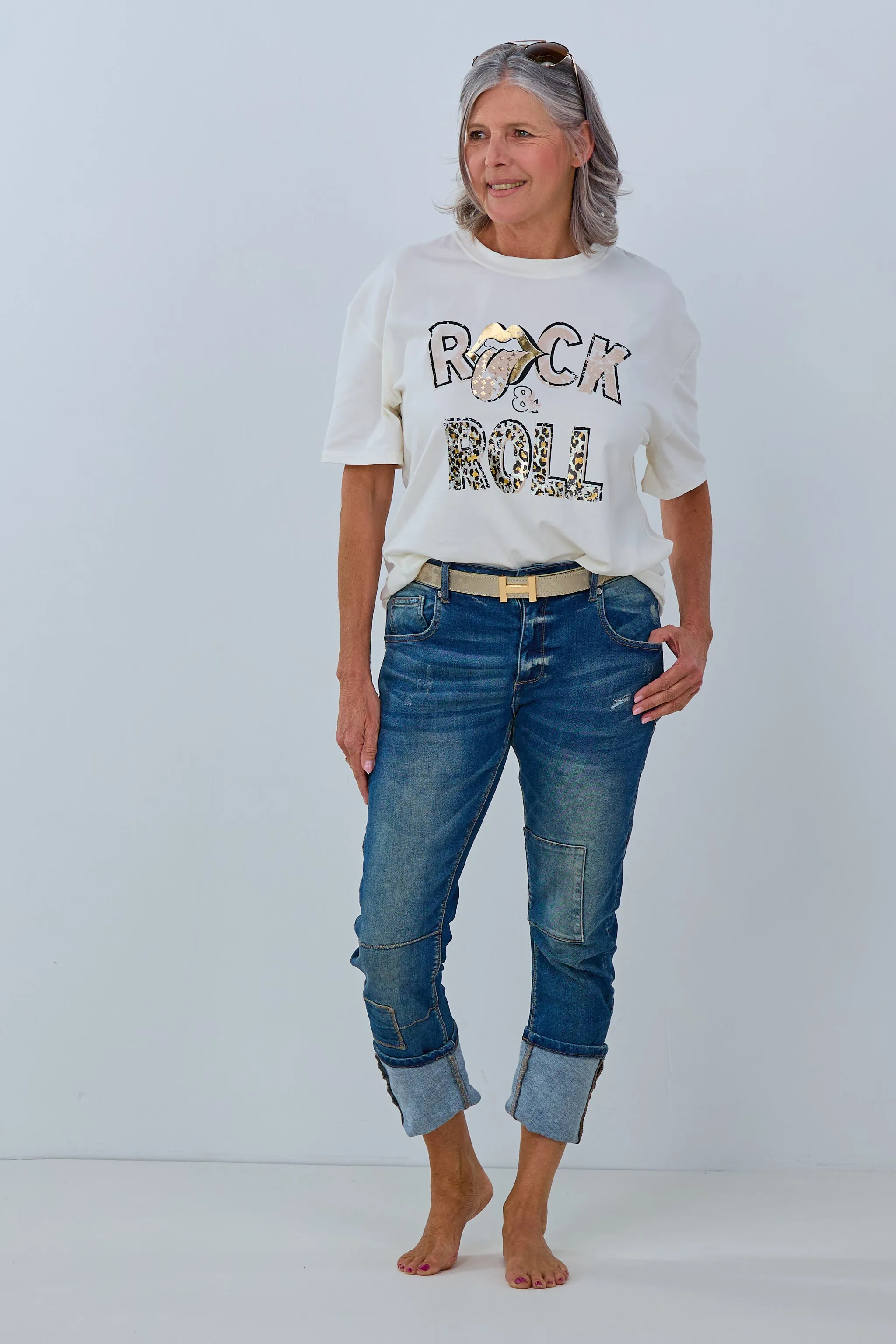 Coole Jeans mit Jeans-Patches, denim blue