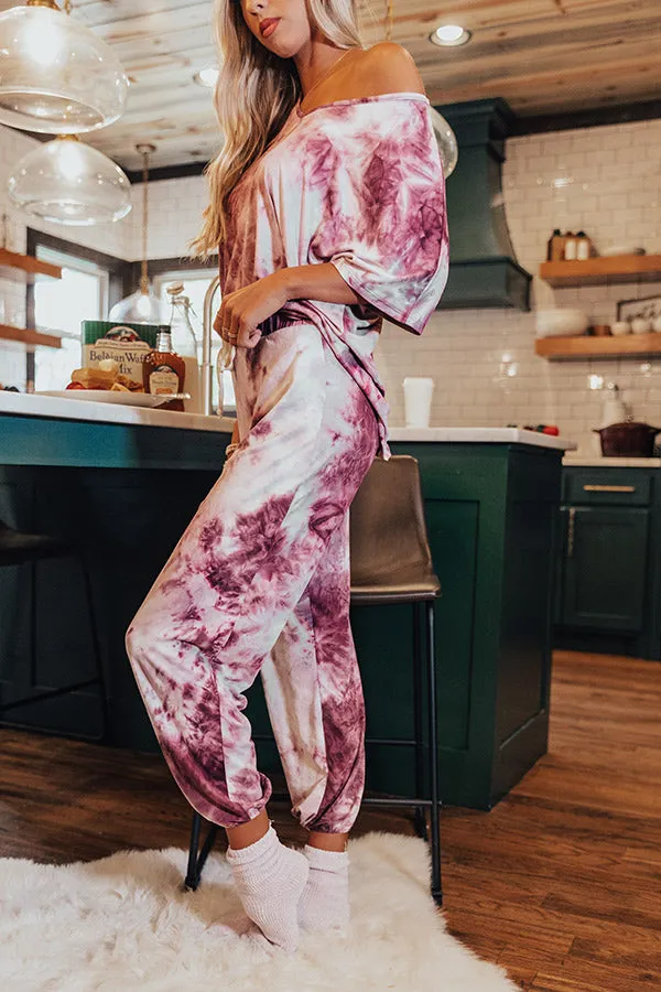 Cozy Mornings Tie Dye Joggers in Purple