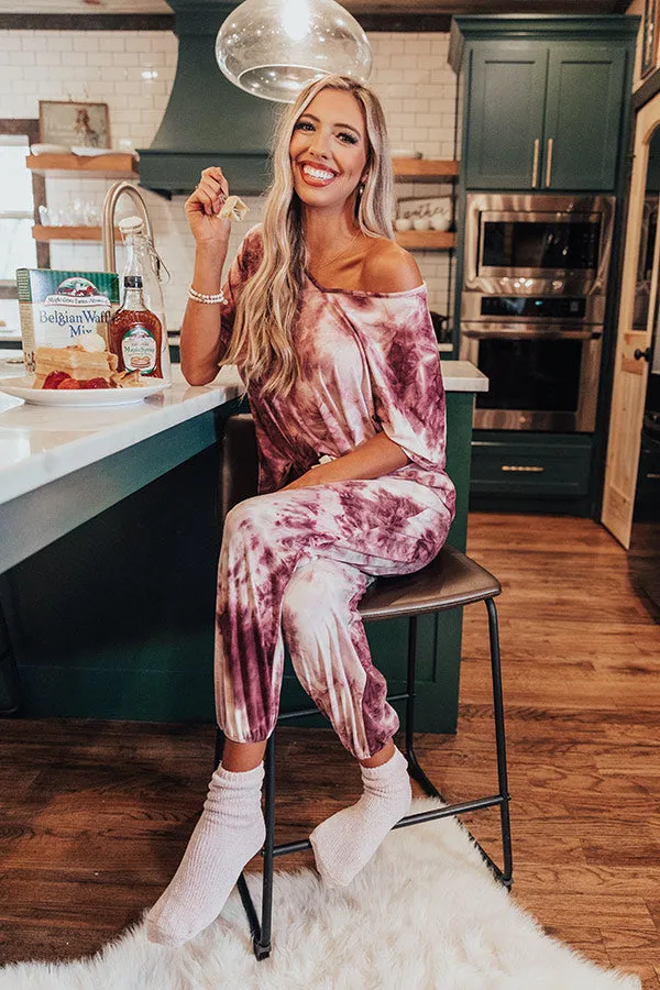 Cozy Mornings Tie Dye Joggers in Purple