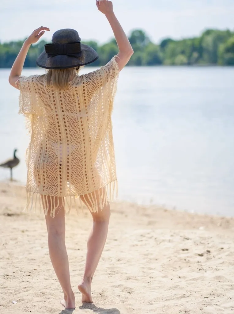 Crochet Knit Tassel Swimwear Bikini Top Cover Up