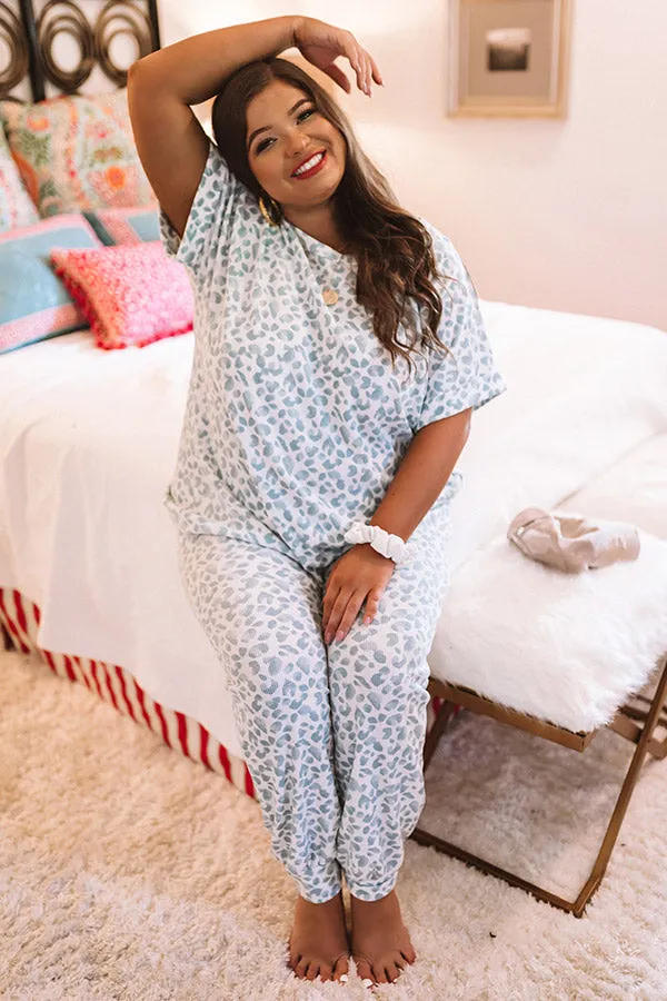 Cuddles And Cozy Leopard Knit Joggers Curves