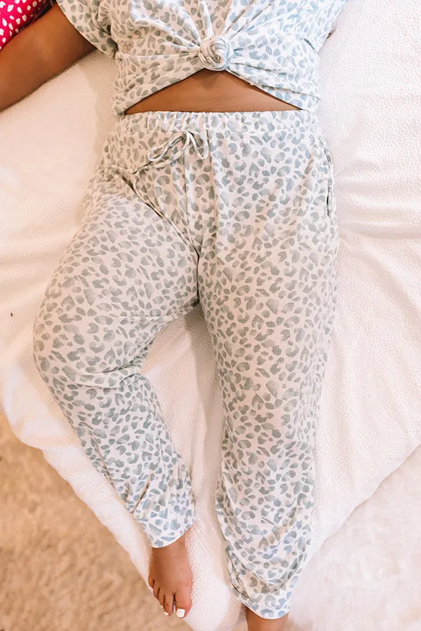 Cuddles And Cozy Leopard Knit Joggers Curves