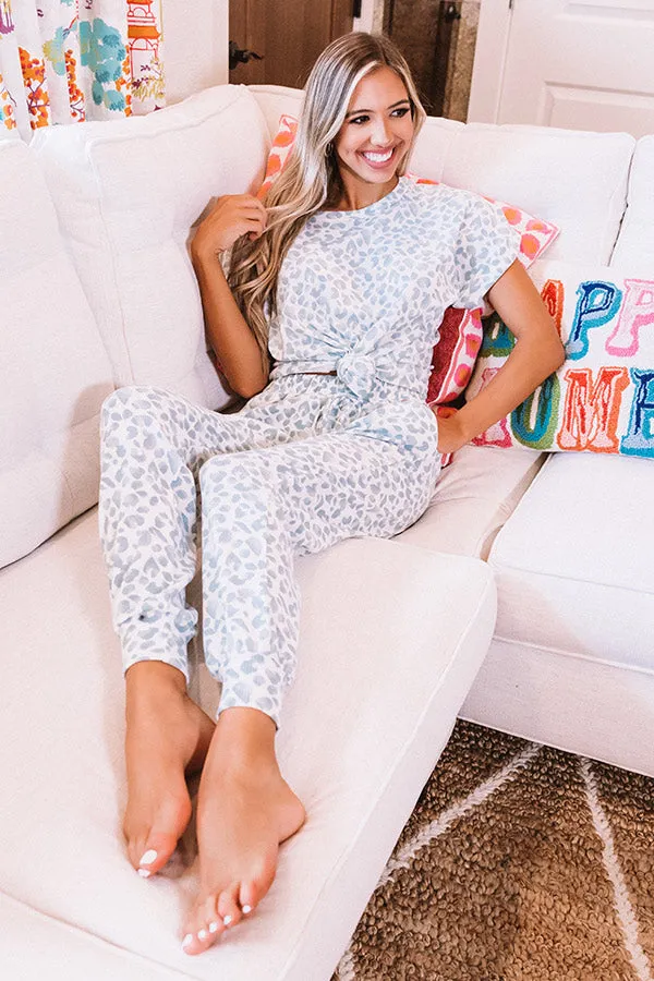 Cuddles And Cozy Leopard Knit Joggers