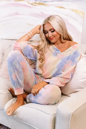 Cue The Confetti Tie Dye Joggers In Blue