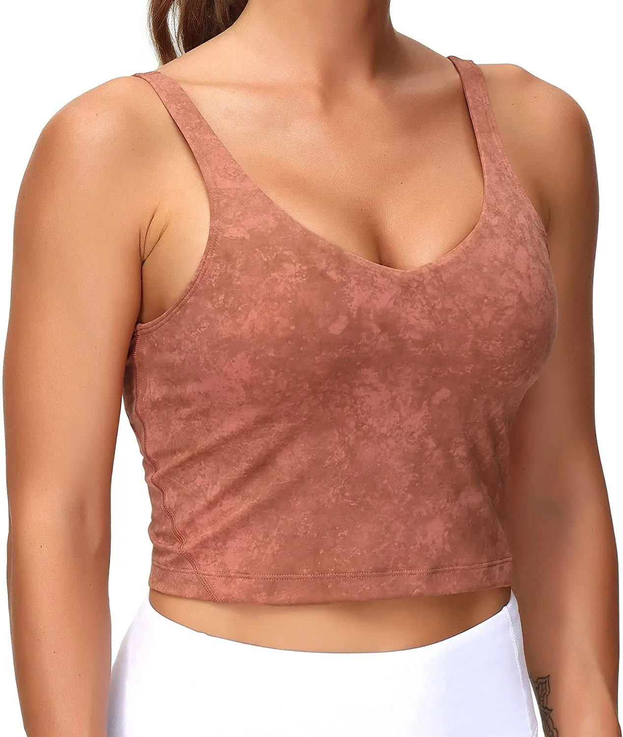 Dragon Fit Sports Bra for Women Longline Padded Bra Yoga Crop Tank Tops Fitness Workout Running Top