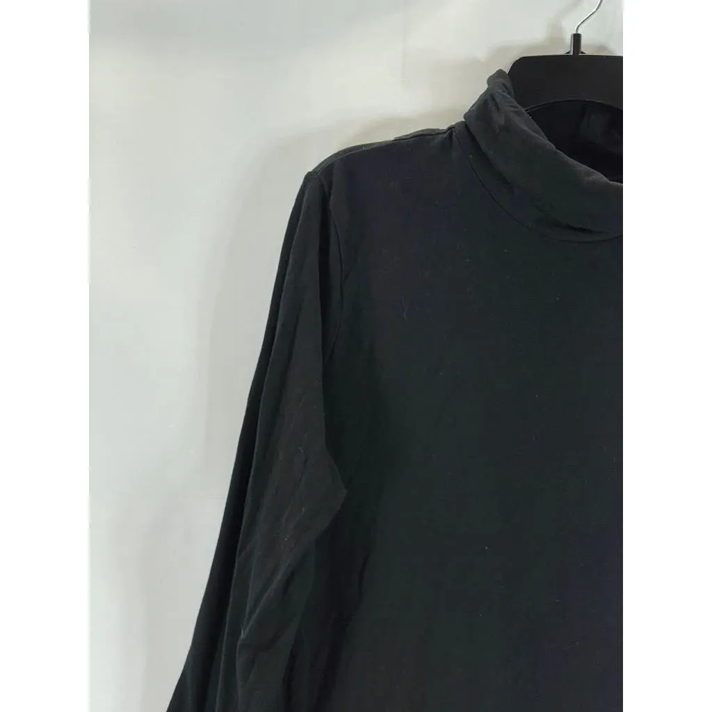 EDDIE BAUER Women's Solid Black Outdoor Turtleneck Long Sleeve Top SZ 2XL