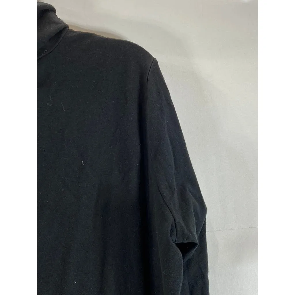 EDDIE BAUER Women's Solid Black Outdoor Turtleneck Long Sleeve Top SZ 2XL