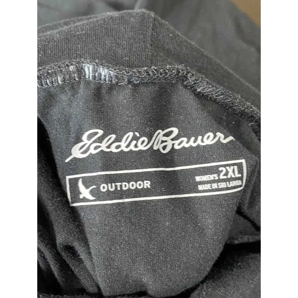EDDIE BAUER Women's Solid Black Outdoor Turtleneck Long Sleeve Top SZ 2XL