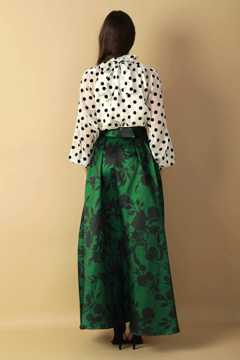 Elegant Floral Woven Maxi Skirt