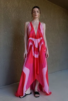 Fuchsia Printed Maxi Dress
