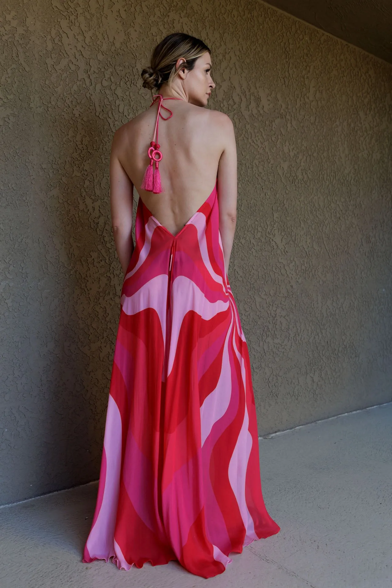 Fuchsia Printed Maxi Dress