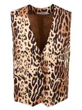 Gilet Donna con fantasia leopardata