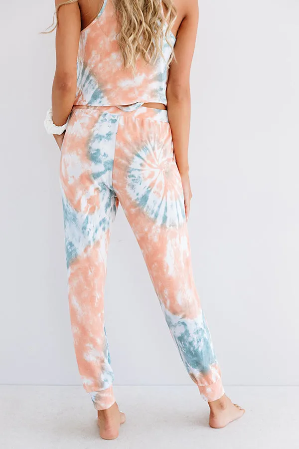 Go Getter Tie Dye Joggers In Orange