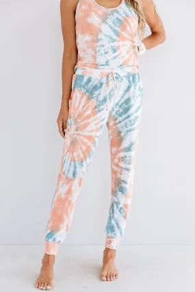 Go Getter Tie Dye Joggers In Orange