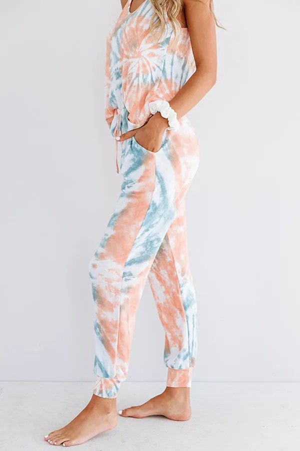 Go Getter Tie Dye Joggers In Orange