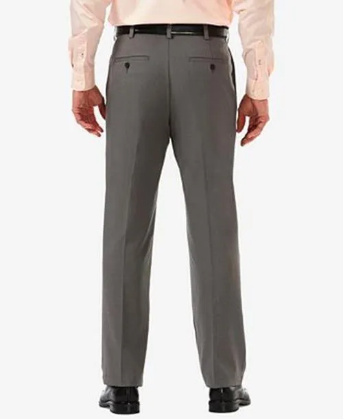 Haggar Mens Cool Pro 18 Classic Fit Pleat Front Dress Pants Grey 34 x 32