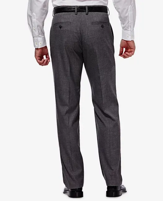 J.M. Haggar Mens Classic Fit Sharkskin Dress Suit Pants Dark Grey 34 x 32