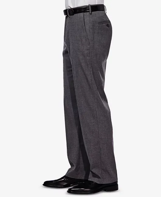 J.M. Haggar Mens Classic Fit Sharkskin Dress Suit Pants Dark Grey 34 x 32