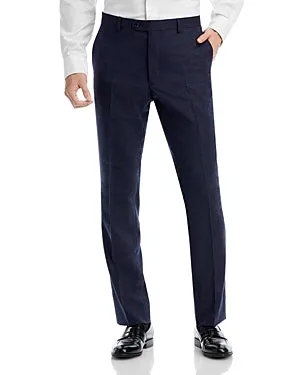 John Varvatos Star Usa Mens Crepe Weave Plaid Slim Fit Suit Dress Pants Blue 34