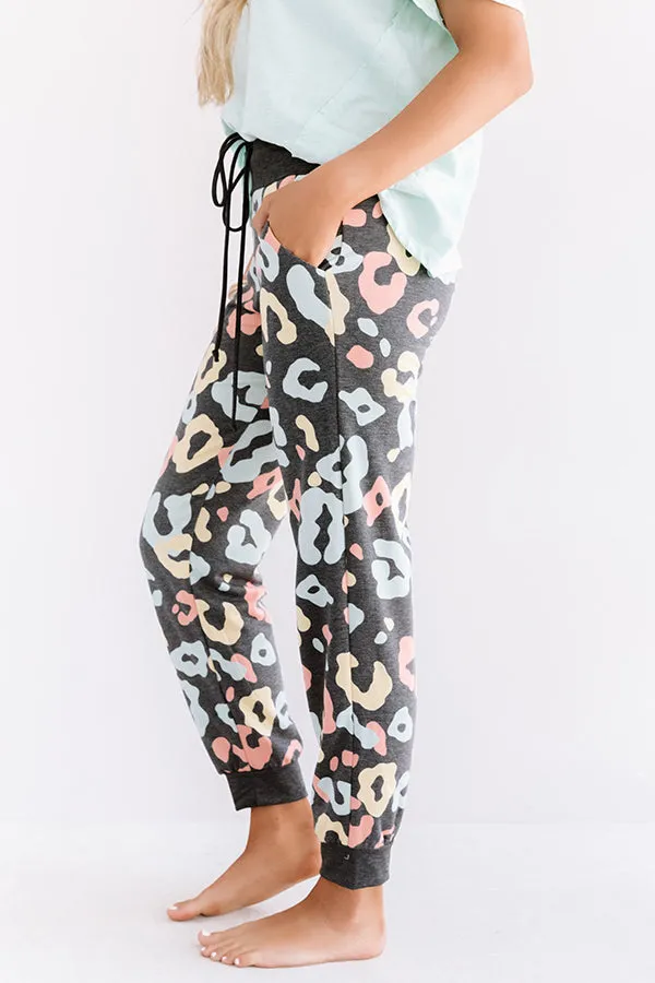 Lattes And Lounge Leopard Joggers