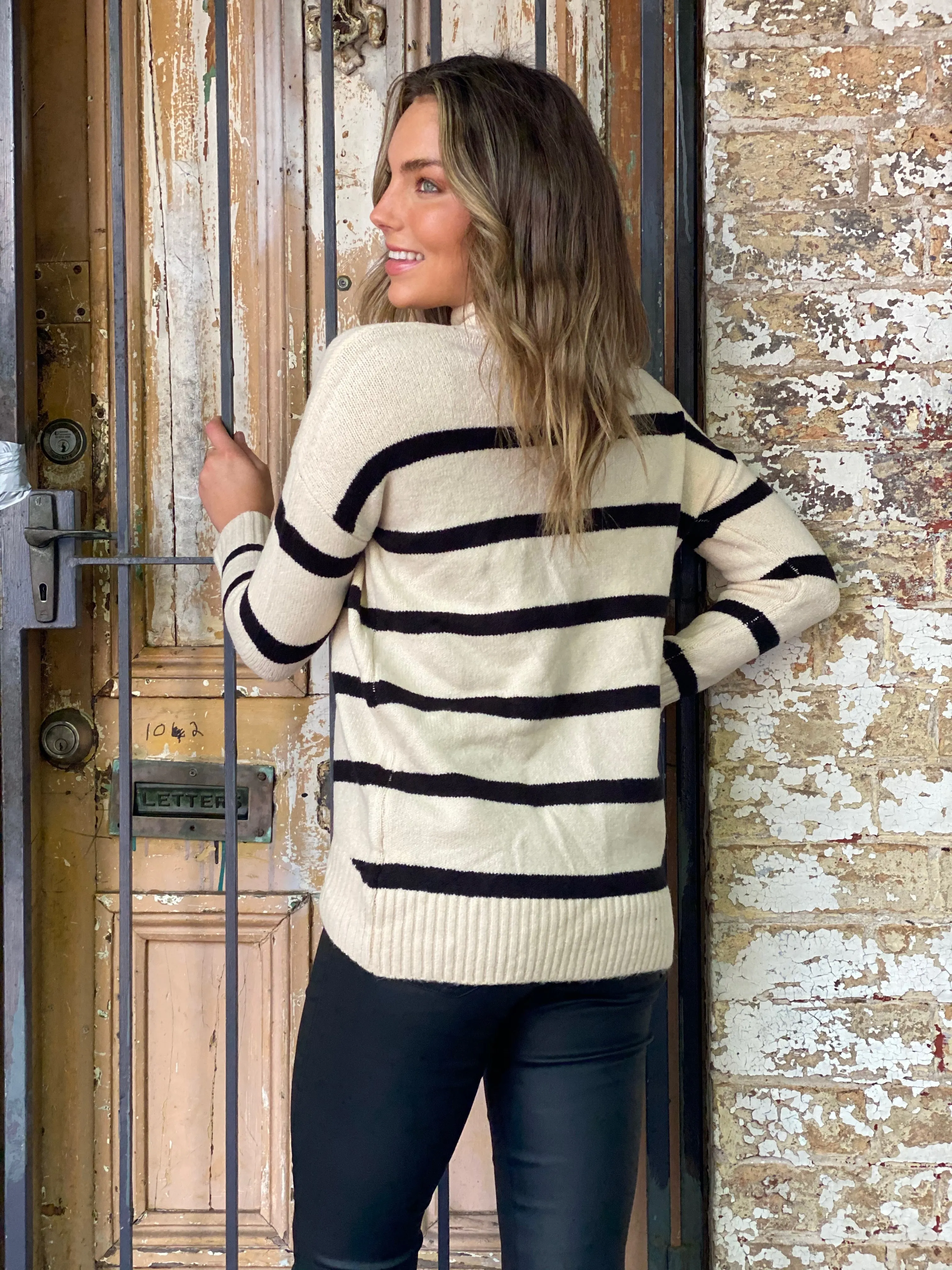 LY420TB Striped Turtle Neck Knit Jumper (Pack) New Arrival