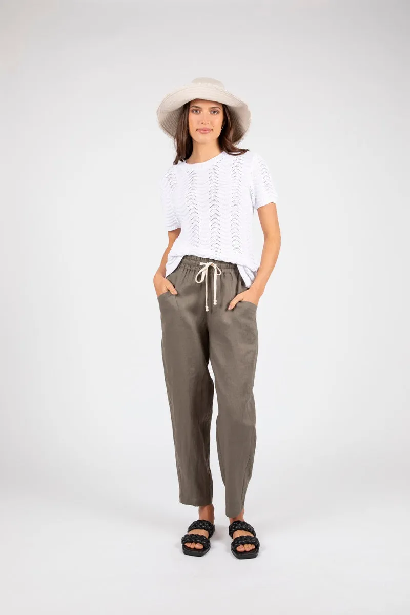 Marlow - Palmer Edit Mesh Knit Tee - White