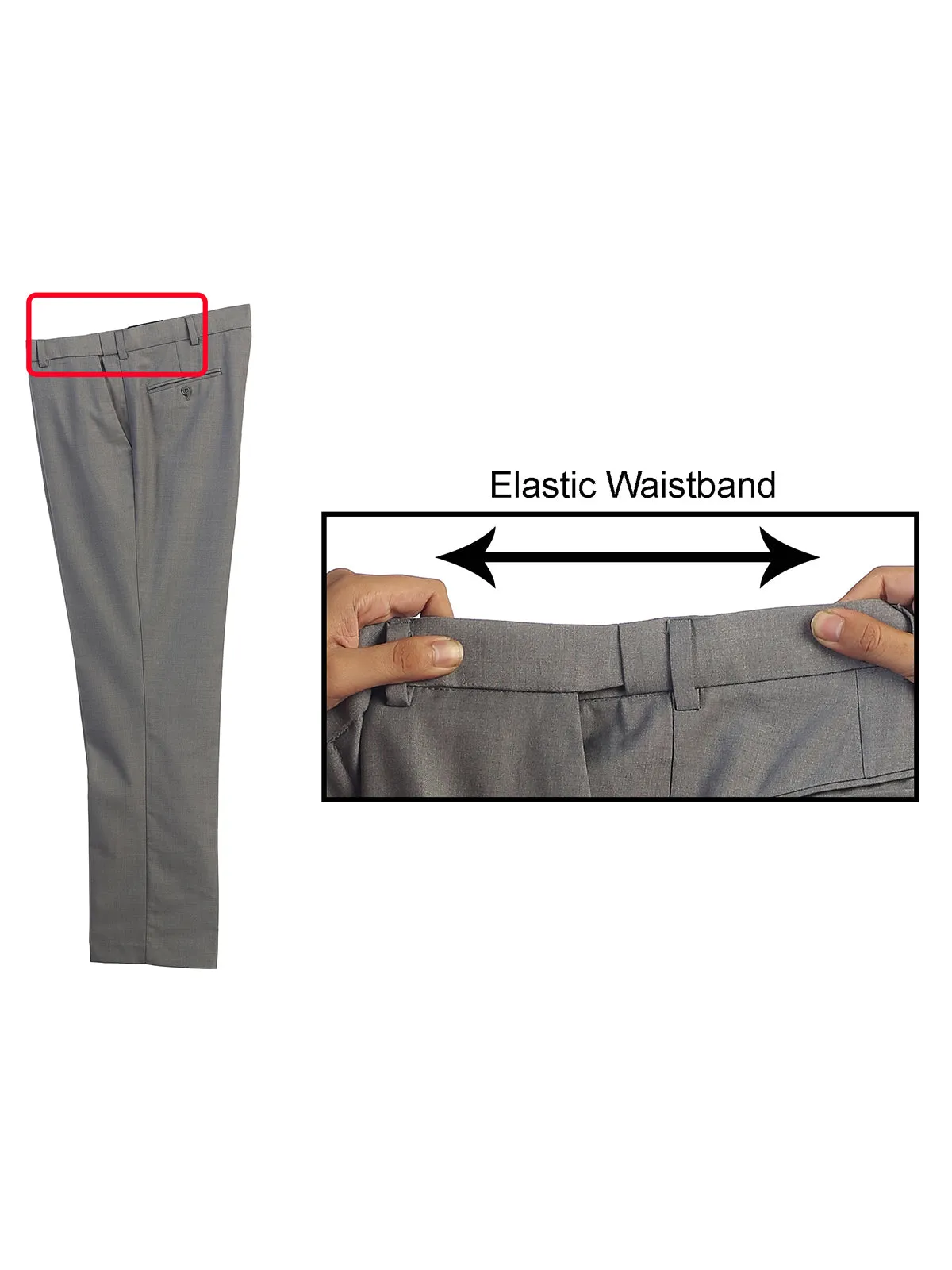 Men's Expandable Waist Dress Pants, Khaki