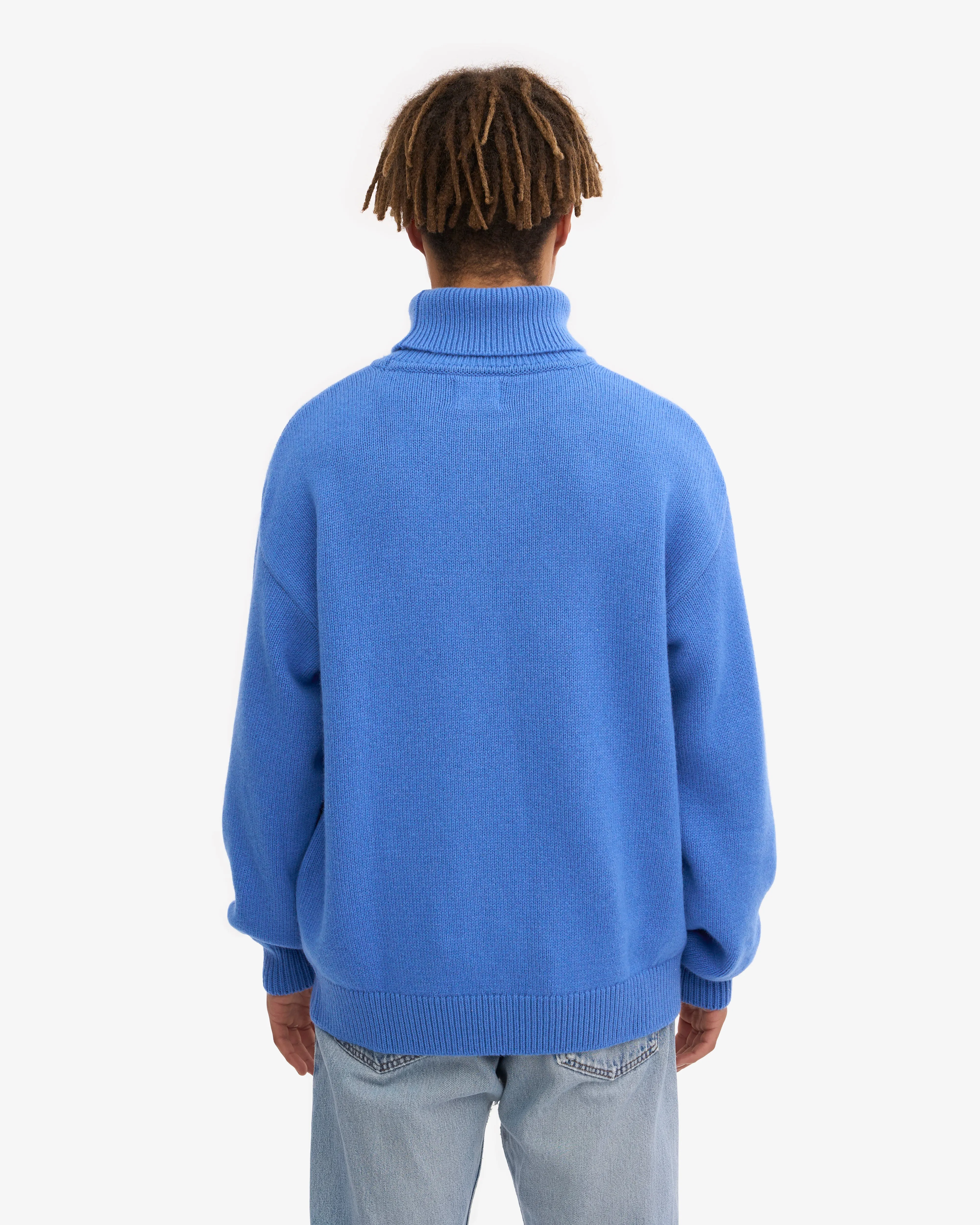 Merino Wool Turtleneck - Pacific Blue