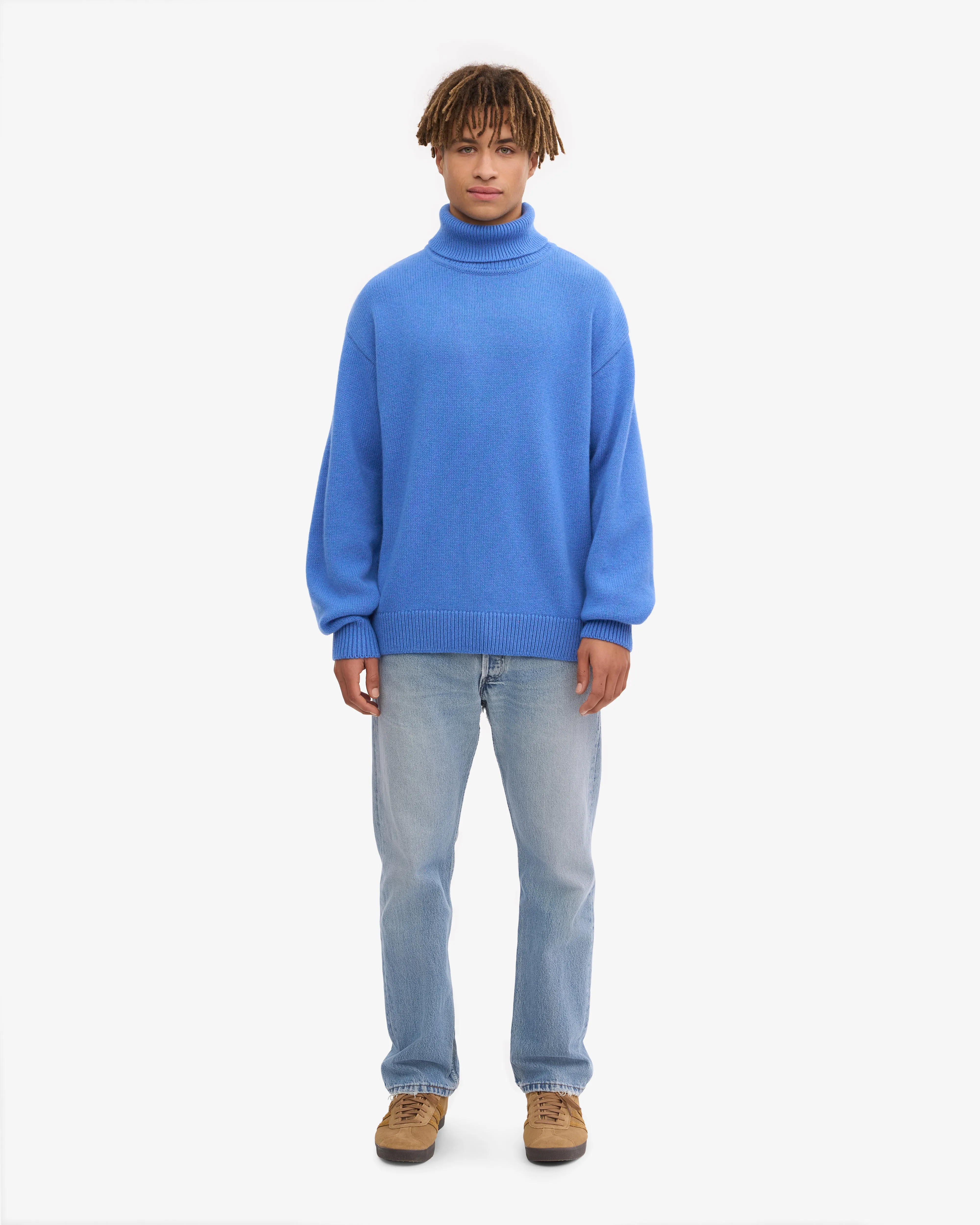 Merino Wool Turtleneck - Pacific Blue