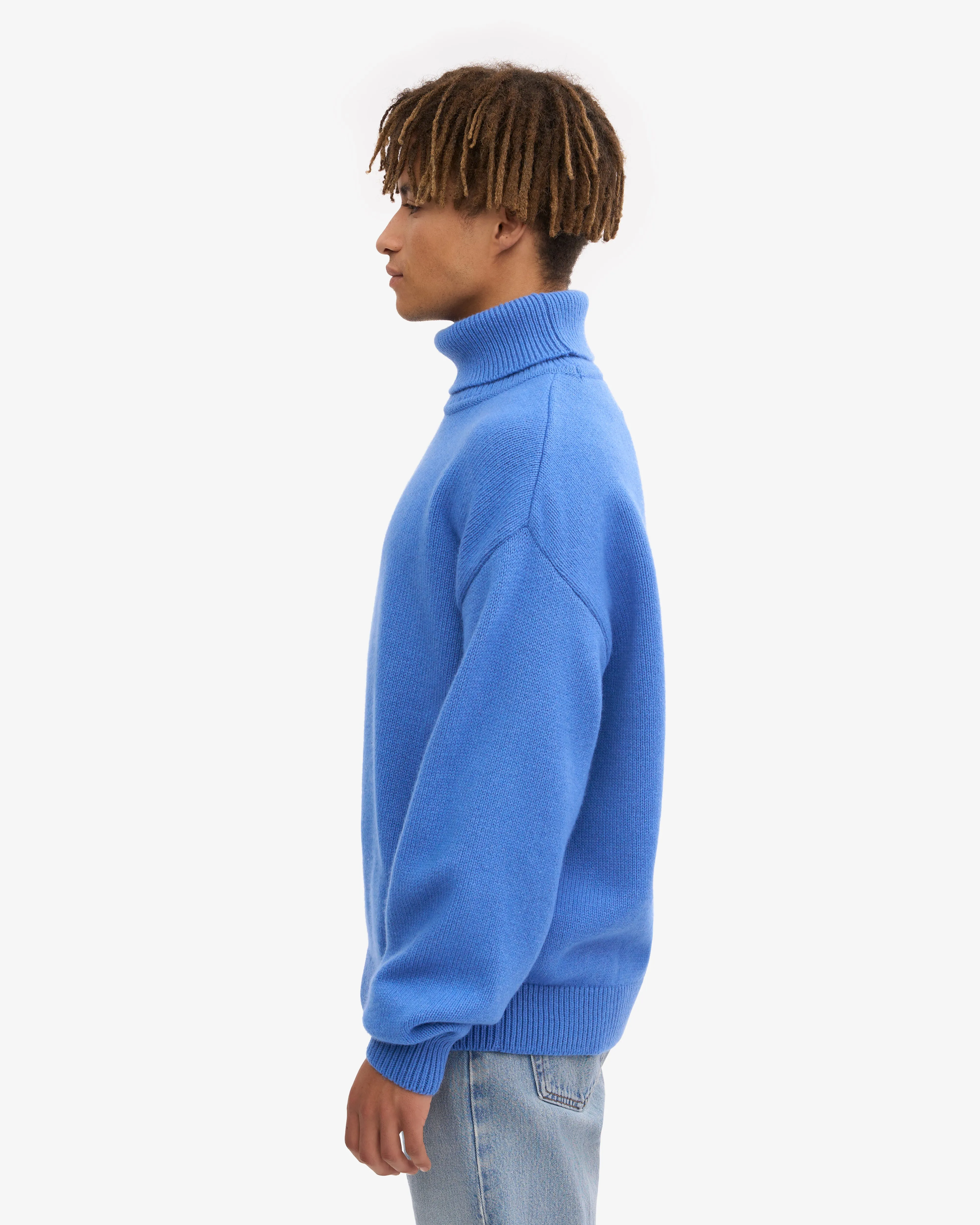 Merino Wool Turtleneck - Pacific Blue
